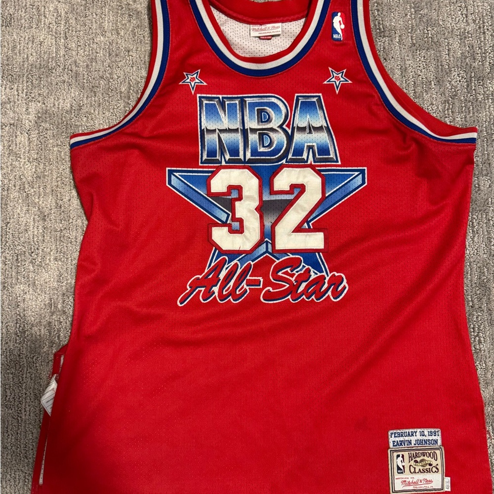 Red NBA All-Star Jersey E Johnson